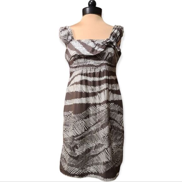 BCBGMaxAzaria Brown Safari Print Dress Medium - Picture 1 of 7